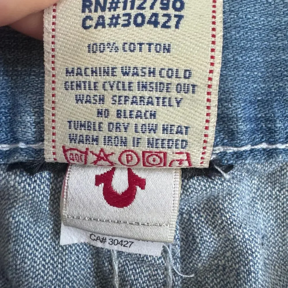 Vintage Y2K Made in USA True Religion Joey Distressed Bootcut Low Rise Jeans 32